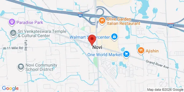 Map of 43535 Grand River Ave. Novi, MI 48375