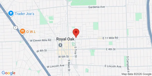 Map of 309 East Eleven Mile Road Royal Oak, MI 48067