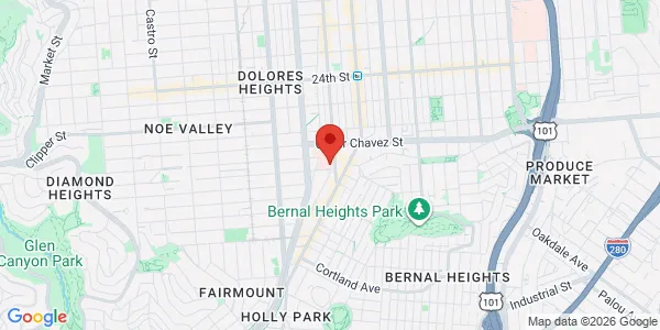 Map of 1580 Valencia St Ste M13 San Francisco, CA 94110