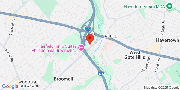 Map of 30 Lawrence Rd Broomall, PA 19008