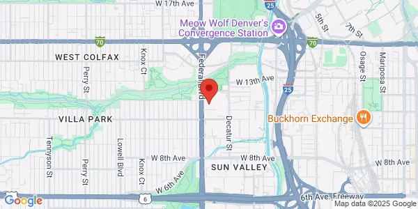 Map of 1100 Federal Blvd Denver, CO 80204