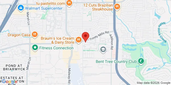 Map of 4222 Trinity Mills Rd Ste 285 Dallas, TX 75287
