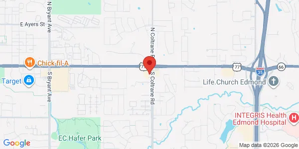 Map of 247 S Coltrane Rd Edmond, OK 73034