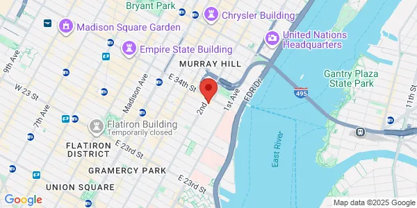Map of 604 2nd Ave New York, NY 10016