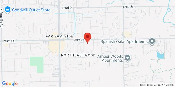 Map of 9443 E 38th St Indianapolis, IN 46235