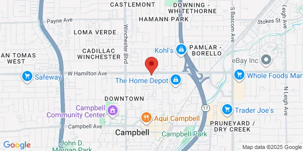 Map of 262 E Hamilton Ave Ste B Campbell, CA 95008