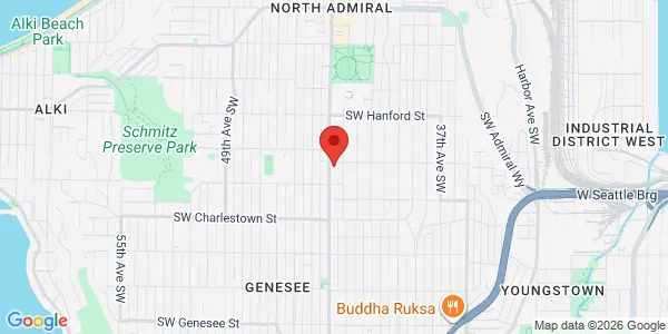 Map of 3400 California Ave SW Seattle, WA 98116