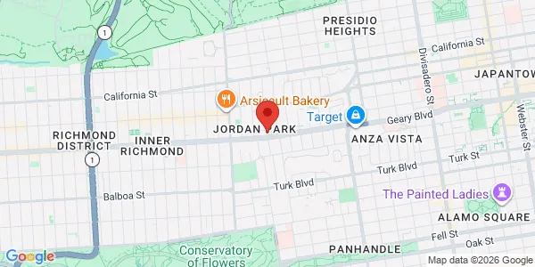 Map of 3370 Geary Blvd San Francisco, CA 94118