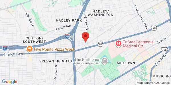 Map of 501 28th Ave N Nashville, TN 37209