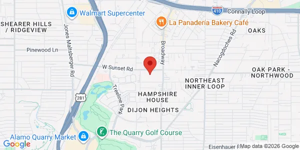 Map of 156 W Sunset Rd Ste 202 San Antonio, TX 78209