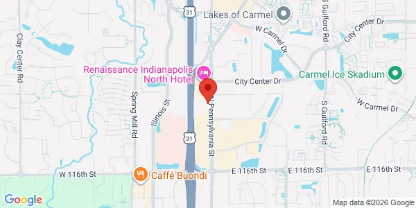 Map of 11900 N Pennsylvania St Ste 200 Carmel, IN 46032