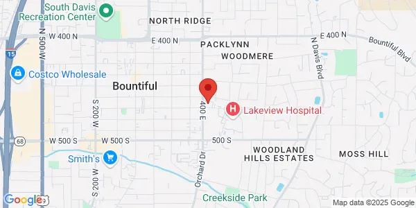 Map of 185 South 400 E Ste 101 Bountiful, UT 84010