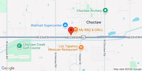 Map of 14321 NE 23rd St Choctaw, OK 73020