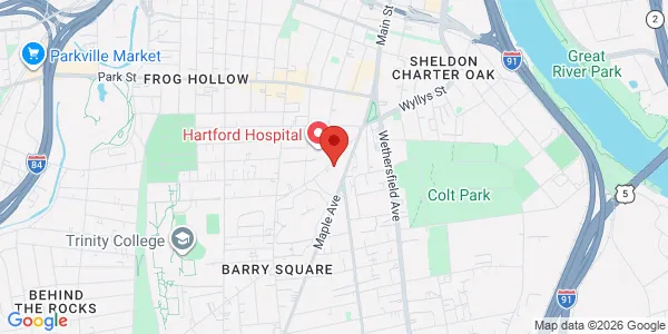 Map of 100 Retreat Ave Ste 100 Hartford, CT 06106