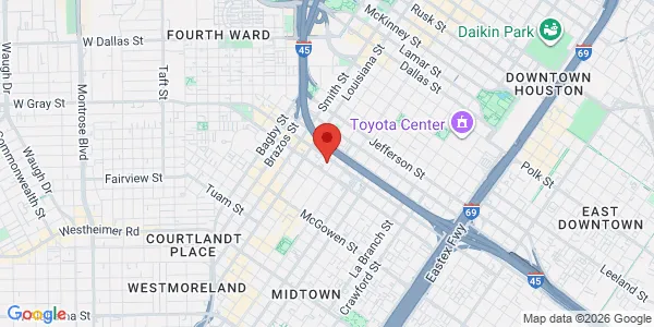 Map of 2100 Travis St Ste 355 Houston, TX 77002
