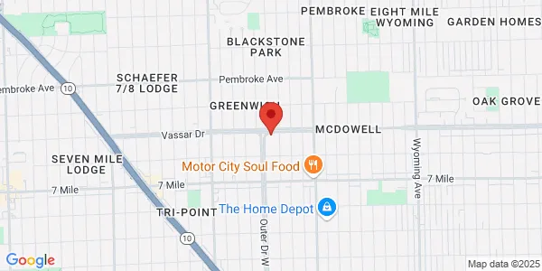 Map of 7800 Outer Dr W Detroit, MI 48235
