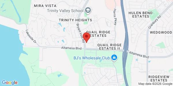 Map of 7033 Bryant Irvin Rd Ste 100 Fort Worth, TX 76132