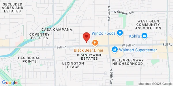 Map of 6220 W Bell Rd Ste 100C Glendale, AZ 85308