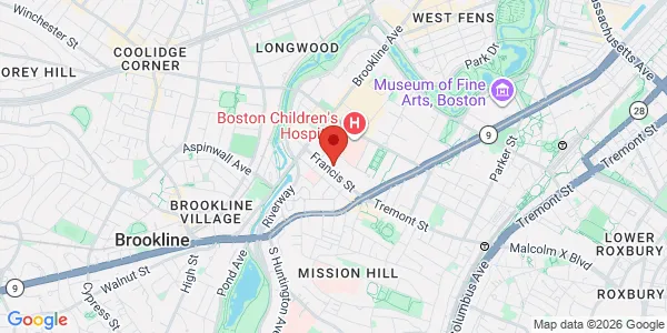 Map of 75 Francis St Boston, MA 02115