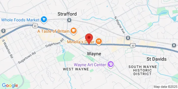 Map of 372 W Lancaster Ave Wayne, PA 19087