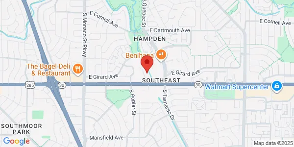 Map of 7555 E Hampden Ave Ste 420 Denver, CO 80231