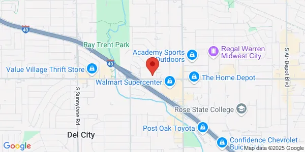 Map of 4801 SE 15th St Del City, OK 73115