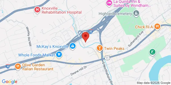 Map of 6025 Brookvale Ln Ste 202 Knoxville, TN 37919