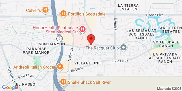 Map of 9201 E Mountain View Rd Ste 100 Scottsdale, AZ 85258