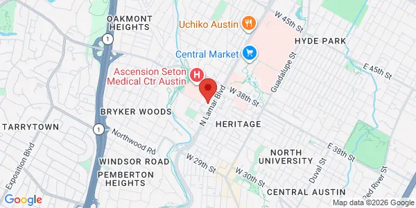 Map of 1020 W 34th St Austin, TX 78705