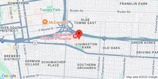 Map of 700 Children's Dr Columbus, OH 43205