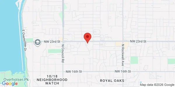 Map of 7530 NW 23rd St Bethany, OK 73008