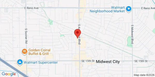 Map of 901 S Air Depot Blvd Midwest City, OK 73110