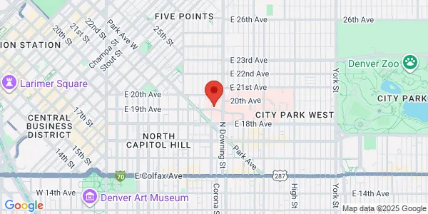 Map of 1960 N Ogden St Ste 100 Denver, CO 80218