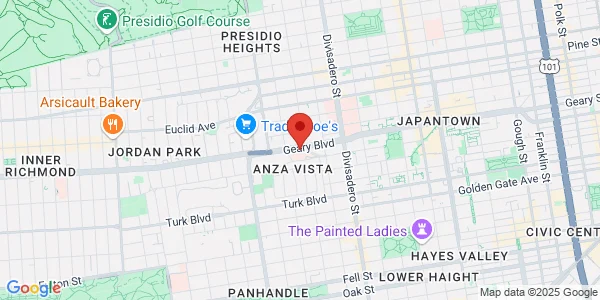 Map of 2425 Geary Blvd Fl 2 San Francisco, CA 94115