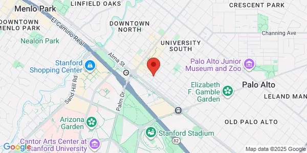 Map of 195 Forest Ave Palo Alto, CA 94301