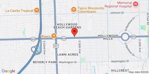 Map of 5647 Hollywood Blvd Hollywood, FL 33021