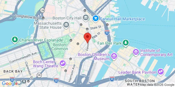 Map of 100 Franklin St Fl 8 Boston, MA 02110