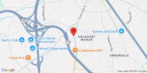 Map of 85 Kindred Way Ste 104 Glen Burnie, MD 21061
