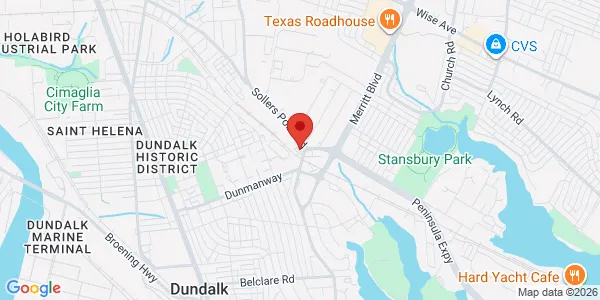 Map of 2800 Sollers Point Rd Ste D Dundalk, MD 21222