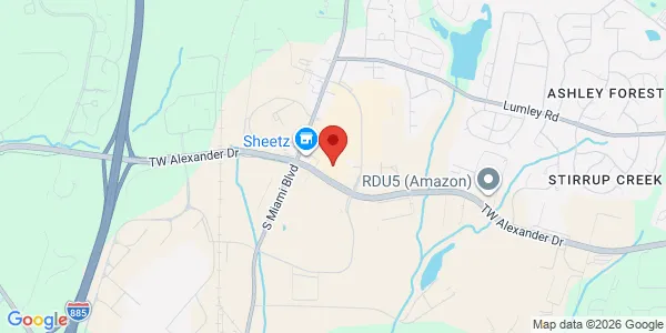 Map of 2945 S Miami Blvd Durham, NC 27703