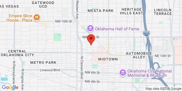 Map of 1211 N Shartel Ave Ste 907 Oklahoma City, OK 73103