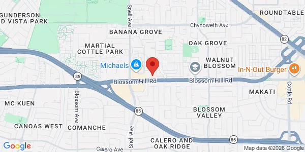 Map of 393 Blossom Hill Rd Ste 350 San Jose, CA 95123