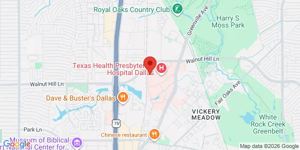 Map of 8160 Walnut Hill Ln Ste 216 Dallas, TX 75231