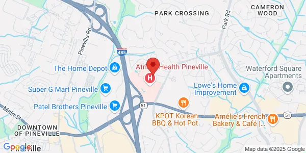 Map of 10512 Park Rd Ste 107 Charlotte, NC 28210