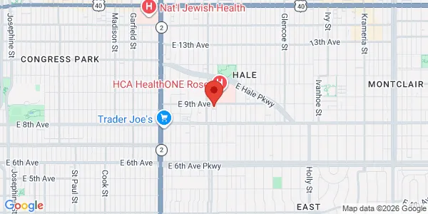 Map of 4500 E 9th Ave Ste 430 Denver, CO 80220