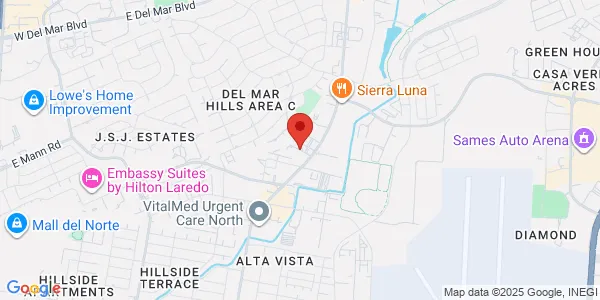 Map of 6202 Commerce Dr Ste 7 Laredo, TX 78041