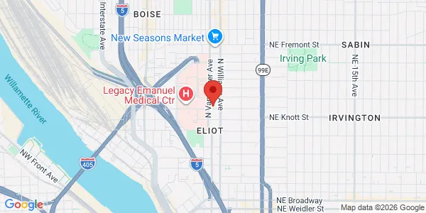 Map of 2800 N Vancouver Ave Medical Office Bldg 1, Ste 130 Portland, OR 97227