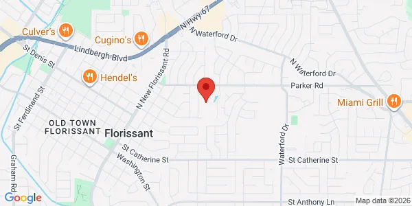 Map of 1201 Garden Plaza Dr Florissant, MO 63033