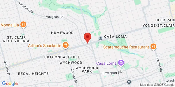 Map of 526 St Clair Ave W Ste 3 Toronto, ON M6C 1A2 Canada