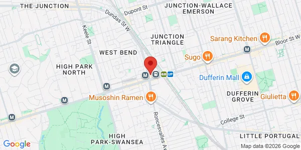 Map of 2340 Dundas St W Ste G27 Toronto, ON M6P 4A9 Canada